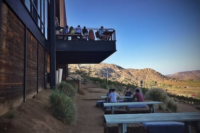 Apiladas en una ladera del valle de Guadalupe, unas cajas de madera evocan la cultura del vino y otras costumbres mexicalis. Son las habitaciones de un complejo hotelero que fabrica su propio vino, Encuentro, antes llamado Endémico. Carretera Tecate-Ensenada, kilómetro 75 (Baja California, México). Teléfono: +52 646 155 2775. grupoencuentro.com.mx