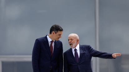 Pedro Sánchez y Luiz Inácio Lula da Silva, en Brasil en marzo de 2024.