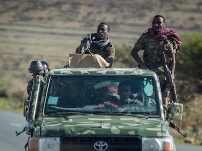 Soldados etíopes el pasado 8 de mayo en el norte de Mekele, capital de Tigray.