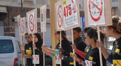 Manifestación contra las violaciones en Marruecos.