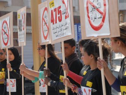 A demonstration against rape in Morocco.