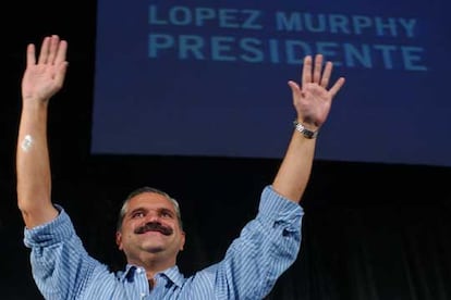 El lder de Propuesta Republicana, Ricardo Lpez Murphy, en un acto electoral en 2003.