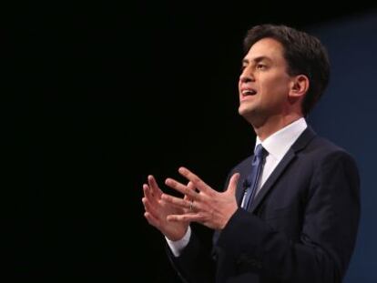 Ed Miliband en la conferencia anual del Partido Laborista británico, en Manchester,