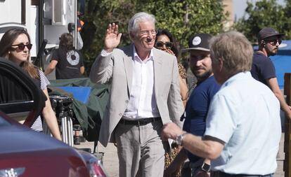 Richard Gere, en el rodaje de la serie 'MotherFatherSon' este miércoles en San Juan.