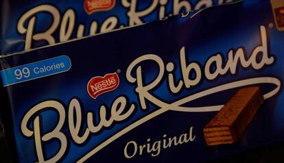 Chocolatinas de la marca Blue Riband, fabricadas por Nestl&eacute; en el Reino Unido.
