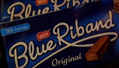 Chocolatinas de la marca Blue Riband, fabricadas por Nestlé en el Reino Unido.