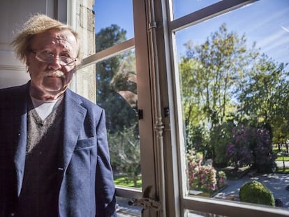 Peter Sloterdijk, ayer en Santiago de Compostela, adonde acudi&oacute; a recoger el premio Bento Spinoza. 