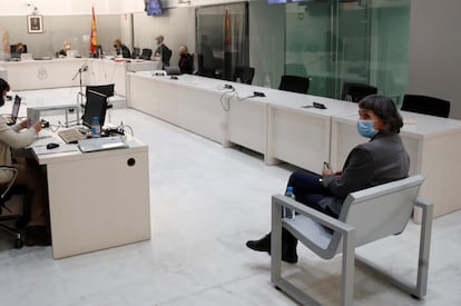 Soledad Iparraguirre, 'Anboto', exdirigente de ETA, durante el juicio celebrado en la Audiencia Nacional el pasado 10 de marzo.