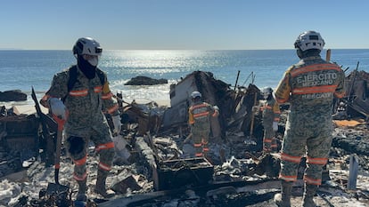 Members of the Mexican army helping deal with the effects of the L.A. fires.