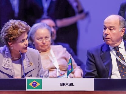 Dilma e o chanceler Vieira, na Costa Rica