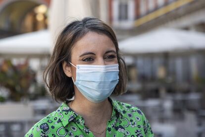 Andrea Levy en la plaza de Mayor de Madrid.