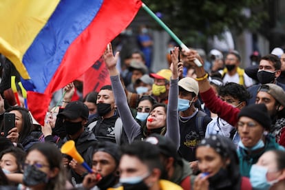 Una manifestación contra la reforma tributaria del Gobierno de Iván Duque, en Bogotá, el pasado 29 de abril.