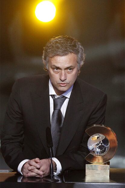 Mourinho, en Zúrich, tras recibir el premio al Mejor Entrenador.