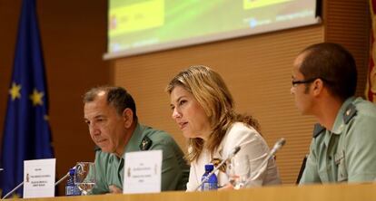 La delegada del Gobierno, Paula Sánchez de León, durante la presentación del balance sobre robos en el campo.