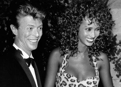 David Bowie e Iman Abdulmajid en 1991, un año antes de casarse.