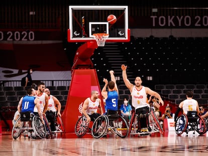 Imagen del partido entre la selección española y la de Estados Unidos en las semifinales de los Juegos Paralímpicos de Tokio.