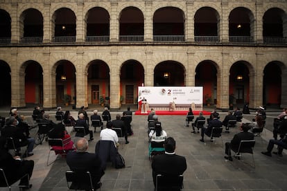 El Palacio Nacional, durante la presentación del informe este martes.