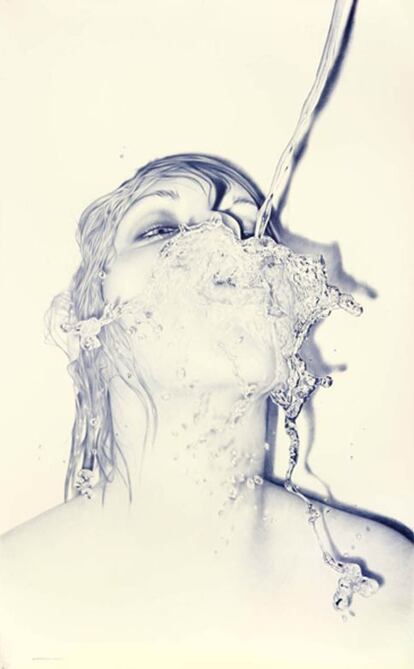 'Aquafan14' (2012). Bolígrafo Bic azul sobre papel