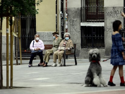 After weeks of confinement, people in Madrid enjoyed being outside on Saturday.