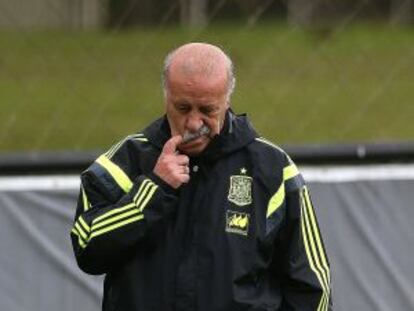 Vicente del Bosque, durante um treino em Curitiba.