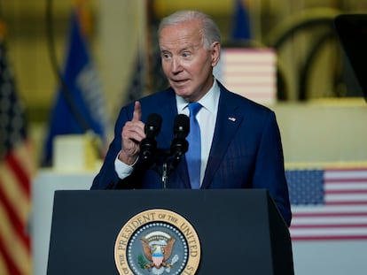 El presidente de EE UU, Joe Biden, durante una visita ayer a Wisconsin.