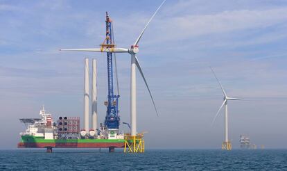 Trabajos de instalaci&oacute;n de turbinas en el proyecto East Anglia One. 