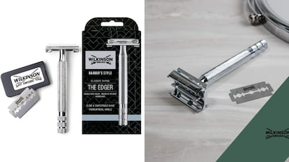 La maquinilla de afeitado manual de la firma Wilkinson equipa una cuchilla muy cortante y su estructura es de aluminio.