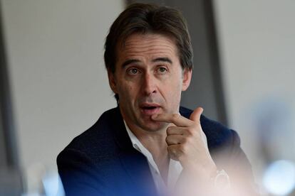 Julen Lopetegui, en un desayuno de trabajo en Las Rozas el pasado 17 de abril.