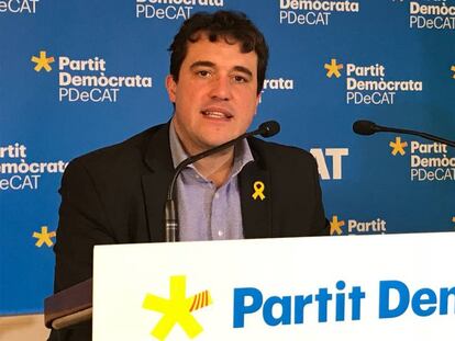 El presidente del PDeCAT, David Bonvehí, en una rueda de prensa.