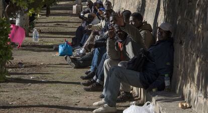 Inmigrantes que buscan trabajo en la recolecci&oacute;n de aceituna, en &Uacute;beda.