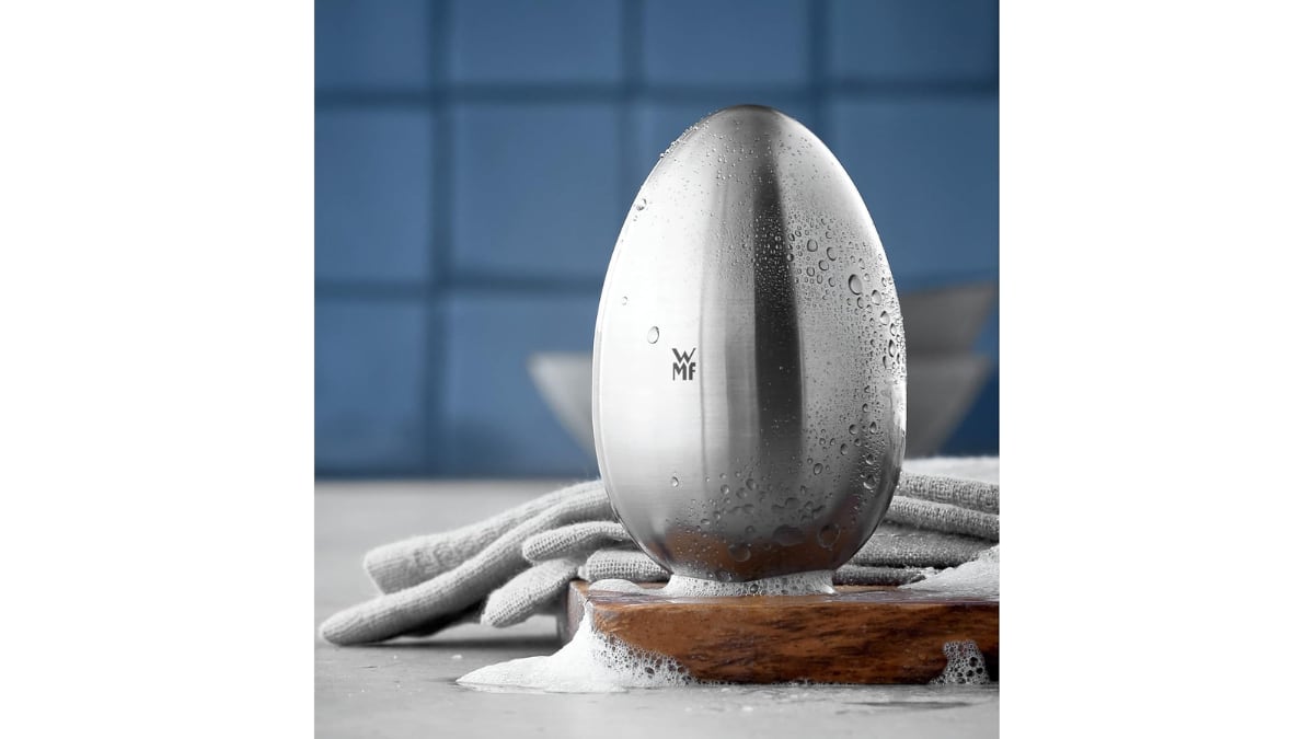 Este ‘jabón’ de acero inoxidable tiene un diseño elegante.