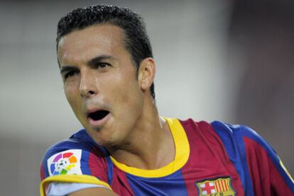 Pedro celebra un gol