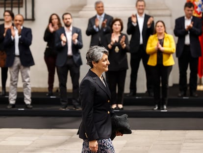 La ministra de Salud chilena, Ximena Aguilera, en la ceremonia de cambio de gabinete del 6 de septiembre de 2022.