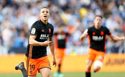 Rodrigo celebra su gol.