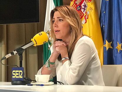 Susana Díaz, ayer durante una entrevista en la cadena SER.