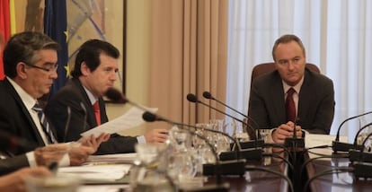 Alberto Fabra, presidente de la Generalitat, durante el pleno del Consell celebrado en Castell&oacute;n.