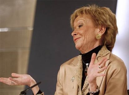 María Teresa Fernández de la Vega, durante la rueda de prensa posterior al Consejo de Ministros.