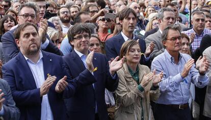 Oriol Junqueras, Carles Puigdemont, Carme Forcadell i Artur Mas.