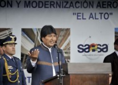 El presidente Evo Morales durante un acto, el pasado diciembre, en el aeropuerto El Alto de La Paz.