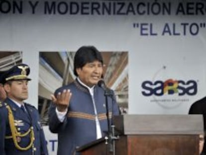 El presidente Evo Morales durante un acto, el pasado diciembre, en el aeropuerto El Alto de La Paz.