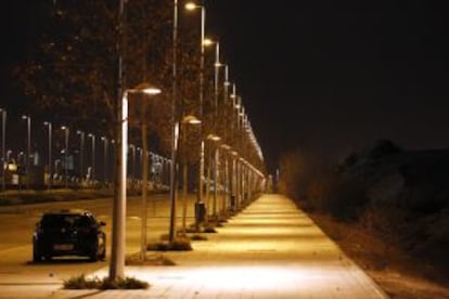 Una de las calles de Valdebebas, un barrio fantasma de Madrid.