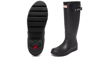 Botas de agua Hunter para mujer con detalle de la suela