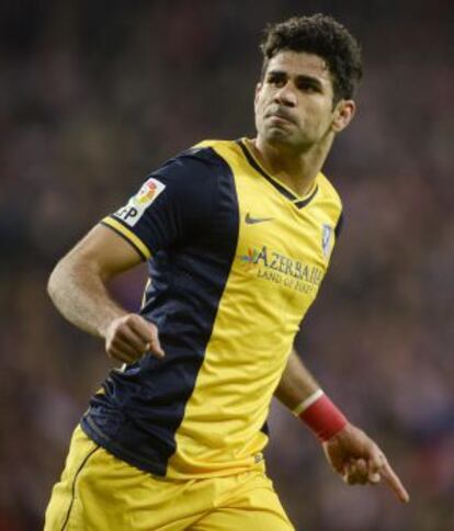 Diego Costa celebra su gol en San Mamés