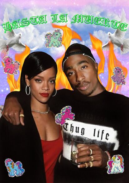 Ejemplo de la teoría: Palomas, little ponis, Rihanna y 2pac. Todo muy pop y ecléctico.