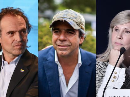 Los candidatos Federico Gutiérrez, Alex Char y Dilian Francisca Toro, que hicieron parte de la coalición 'Equipo por Colombia'