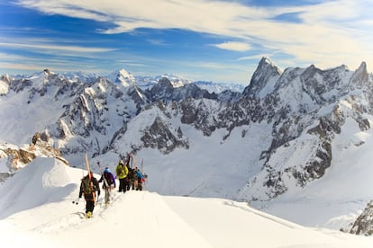 El Mont Blanc, un conjunto de cumbres de los Alpes.