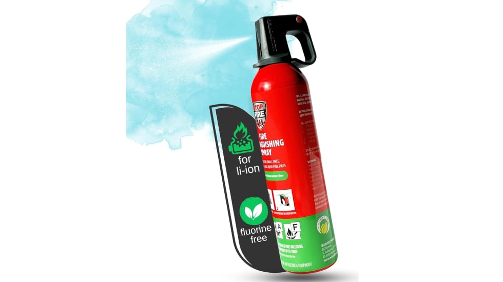 Extintor de espray con capacidad de 750 ml.