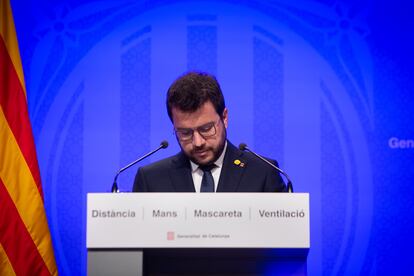 El presidente catalán, Pere Aragonès, en una rueda de prensa el pasado 1 de junio.