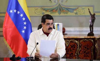 Nicolás Maduro en Miraflores el pasado martes.
