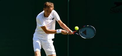 Medvedev, durante el partido ante Bemelmans.